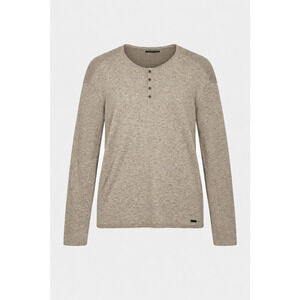 John Varvatos USA Knit Henley Sweater Mens XXL Beige Wool Blend Quiet Luxury